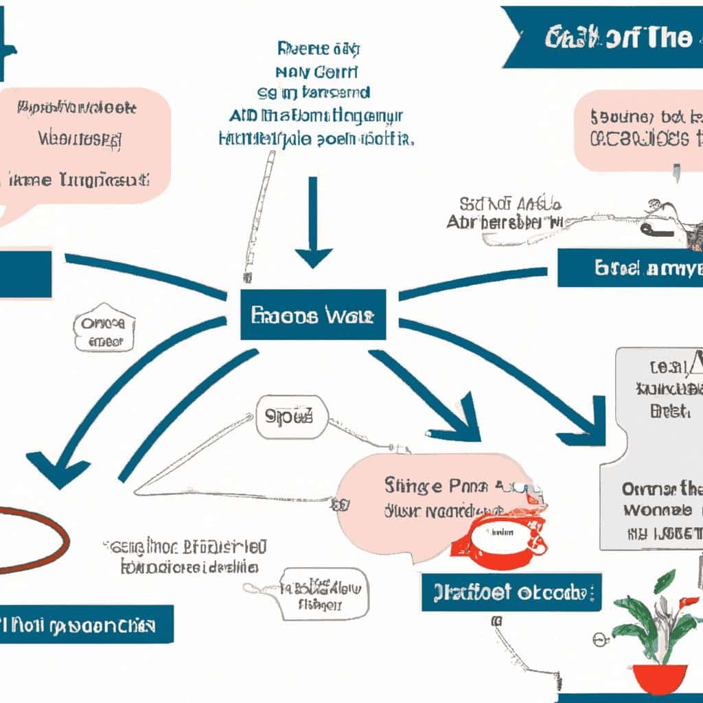Flowchart with arrows and text boxes